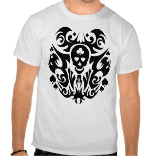 Tribal Skull Gambler Tattoo Tee Shirt