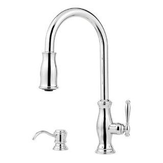 Pfister T529 TMC Hanover 1 Handle Pull Down Kitchen Faucet, Chrome   Touch On Kitchen Sink Faucets  