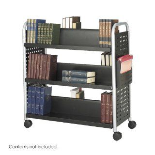 Safco Products Scoot Double Sided 6 Shelf Book Cart (5335BL)   Utility Carts
