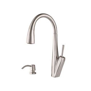 Pfister GT529 MPS Zuri Single Handle Pull Down Kitchen Faucet and Soap Dispenser, Stainless Steel   Touch On Kitchen Sink Faucets  
