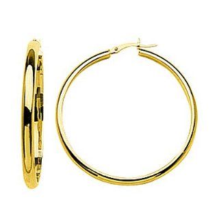 14kt Yellow Gold High Polish Hoop Earrings 40mm Jewelry