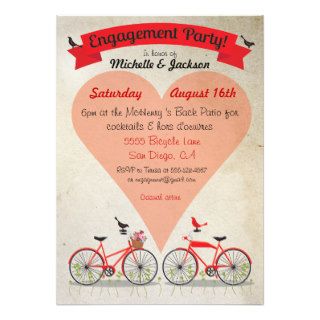 Bicycle Engagement Party Invitation