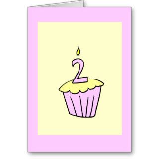 Second Birthday Cupcake Party Invitation Cards