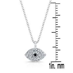Auriya 14k Gold 1/10ct TDW Diamond Evil Eye Necklace Auriya Diamond Necklaces