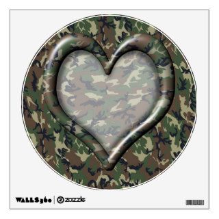 Camouflage Woodland Forest Heart on Camo Wall Skin