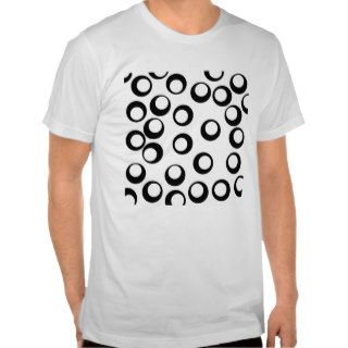 Black and White Retro Circles Pattern. T Shirt