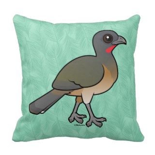 Birdorable Plain Chachalaca Throw Pillows