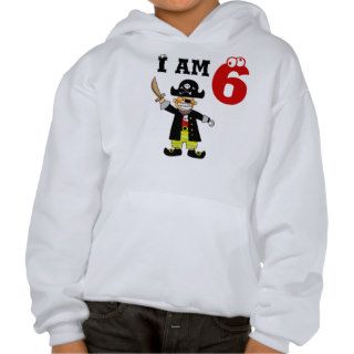 Six year old birthday boy ( pirate ) hooded sweatshirt