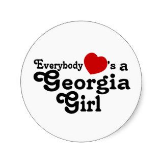 Everybody Hearts a Georgia Girl Round Sticker