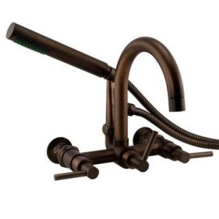 Barclay Products 3 Handle Claw Foot Tub Faucet with Hand Shower in Oil Rubbed Bronze 7088 ML ORB
