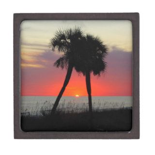 Two Palm Trees Sunset   Panama City Beach gift box Premium Keepsake Boxes