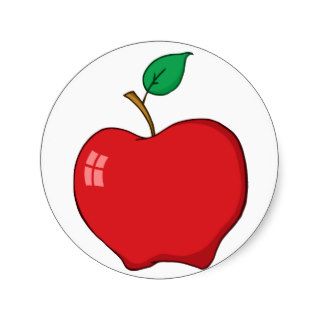 Cartoon Red Apple Round Stickers