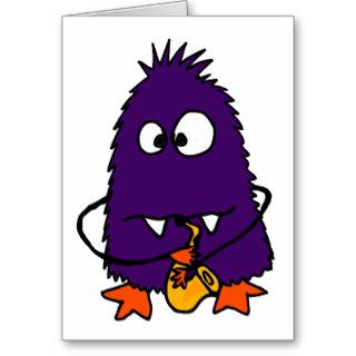 XX  Purple Monster Playing Saxophone Cards
