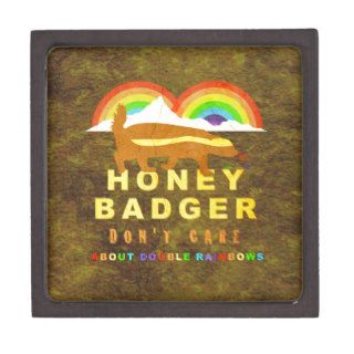 Honey Badger Don't Care About Double Rainbows Premium Jewelry Boxes