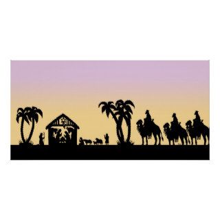 Nativity Silhouette Wise Men on the Horizon Posters