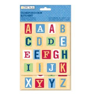 Transportation Chipboard Stickers, Alphabet