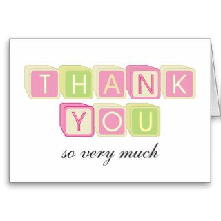 Baby Shower Matching Baby Girl Thank You Note Card