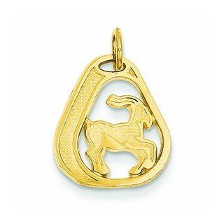 14K Gold Capricorn Charm Pendants Jewelry