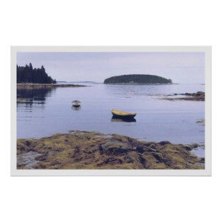 Yellow Dory Maine Fishing Boat Poster