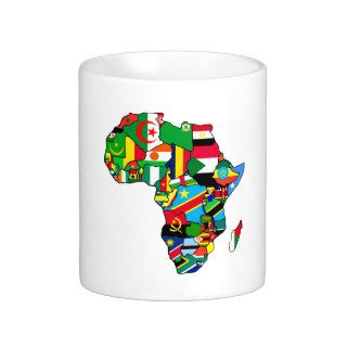 African Map of Africa flags within country maps Mugs