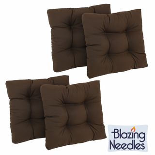 Blazing Needles Solid Tufted Chair Cushions (Set of 4) Blazing Needles Chair Pads