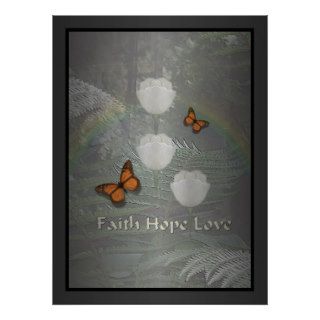 Faith Hope Love ~ Butterfly Tulips Poster
