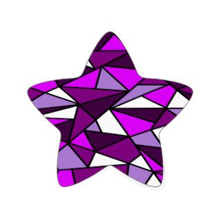 Stained Glass Purples Star Sticker