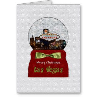 Snow Globe Las Vegas Christmas Card
