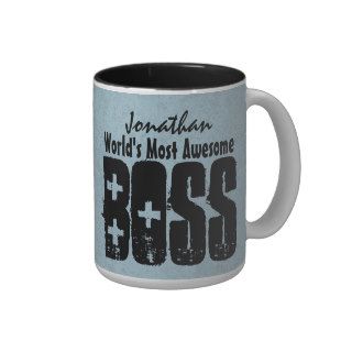 World's Most Awesome BOSS Blue Grunge V12 Mug