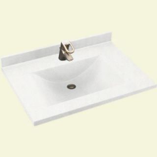 Swanstone Contour 31 in. Solid Surface Vanity Top in Tahiti White with Tahiti White Basin CV2231 011