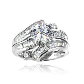 Icz Stones Sterling Silver and Cubic Zirconia Bridal Engagement Ring ICZ Stonez Cubic Zirconia Rings