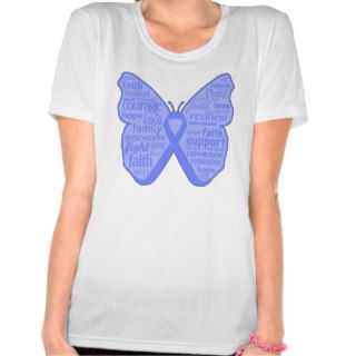 Intestinal Cancer Butterfly Collage of Words Tshirt