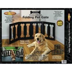 Bone Decor Wooden 3 section Folding Pet Gate Pet Gates