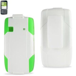 (Holster Combo/silicone Case + Protector Cover) Hard Case for Samsung Replenish M580 WHITE/GREEN (SLCPC09 SAMM580WHGR) Cell Phones & Accessories