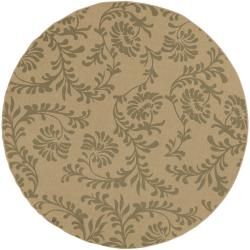 Trieste Khaki Floral Indoor/Outdoor Rug (7'3 x 7'3) Surya Round/Oval/Square