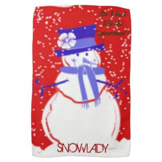 Christmas Kitchen Towels   Womens Lib THE SNOWLADY