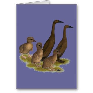 Chocolate Runner Duck Family Greeting Card
