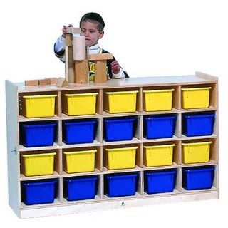 20 Tray Mobile Cubicle Unit Bins Multi Color   Childrens Storage Furniture
