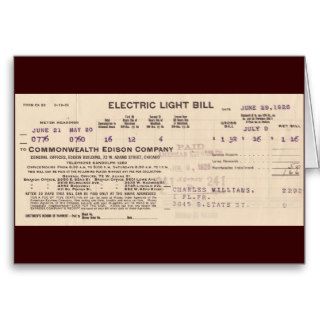 Vintage Light Bill & Toaster Ad Card