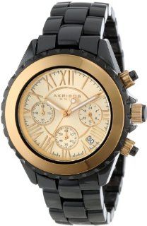 Akribos XXIV Men's AK523YG Ceramic Gold Tone Chronograph Watch at  Men's Watch store.