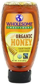 Wholesome Sweeteners Organic Fair Trade Honey, 16 Ounce Bottles (Pack of 3)  Grocery & Gourmet Food