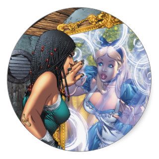 Return To Wonderland #1 Alice in Mirror EBas cover Round Sticker