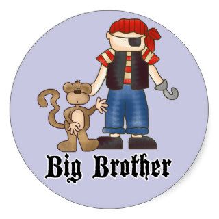Pirate Big Brother Round Sticker