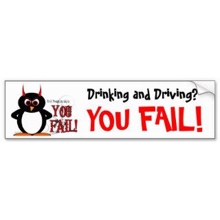 Evil Penguin Drinking & Driving Bumper Stickers