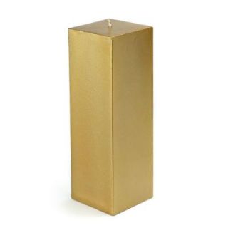 Zest Candle 3 in. x 9 in. Metallic Bronze Gold Square Pillar Candle Bulk (12 Box) CPZ 163_12