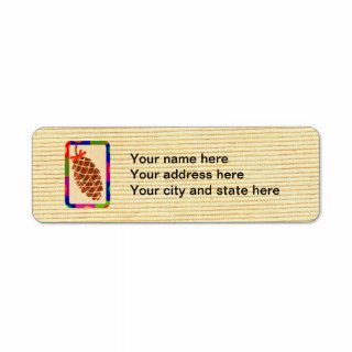 Pine cone with colorful border custom return address label