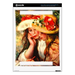 Two reading girls in a garden by Pierre Renoir Skin For The Xbox 360