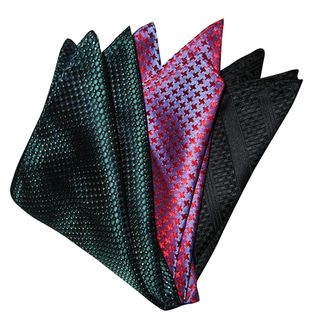 Dmitry Men's Italian Silk Pocket Squares (Pack of 3) Dmitry Ties