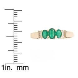 D'Yach 14k Yellow Gold Emerald and Diamond Accent Fashion Ring (Size 7 Only) D'Yach Gemstone Rings