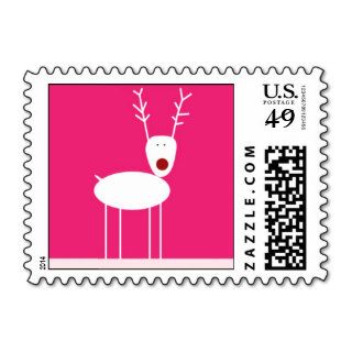 Reindeer Gathering Fuchsia Stamps